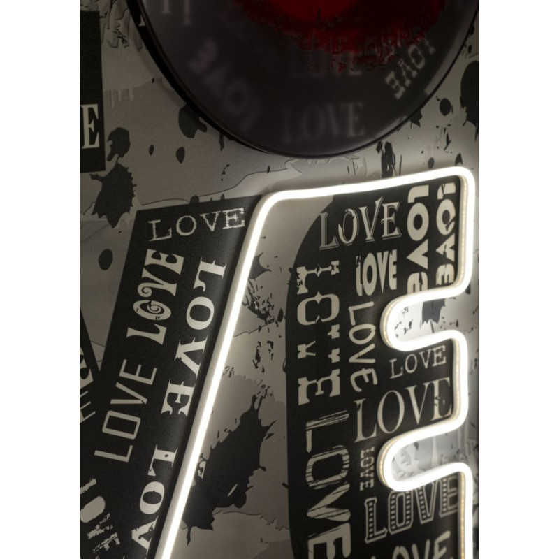 Stampa Con Led Su Tela Love cm 60x3,5x90 (applicazione 3d Acrilico)