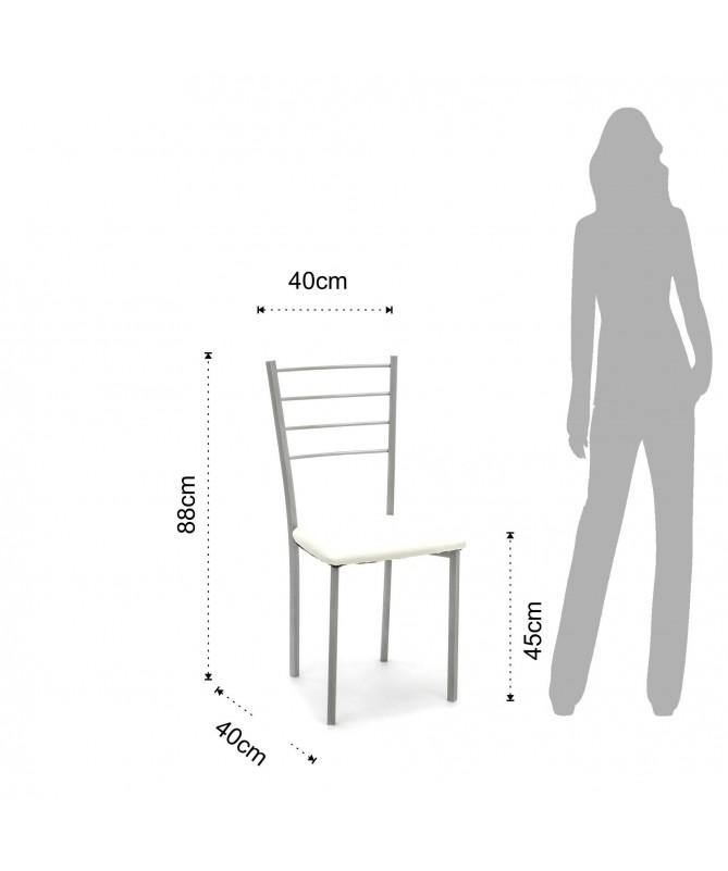 Sedia Just in pelle sintetica - set da 4 panna