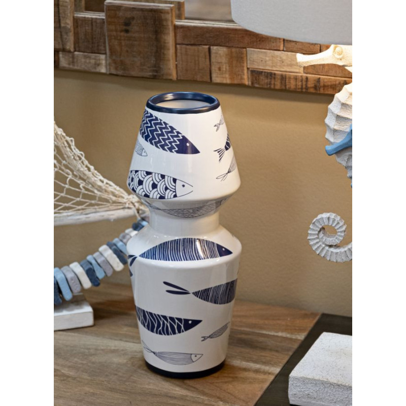 Vaso Ceramica Amica Fish Double cm ø 14x34