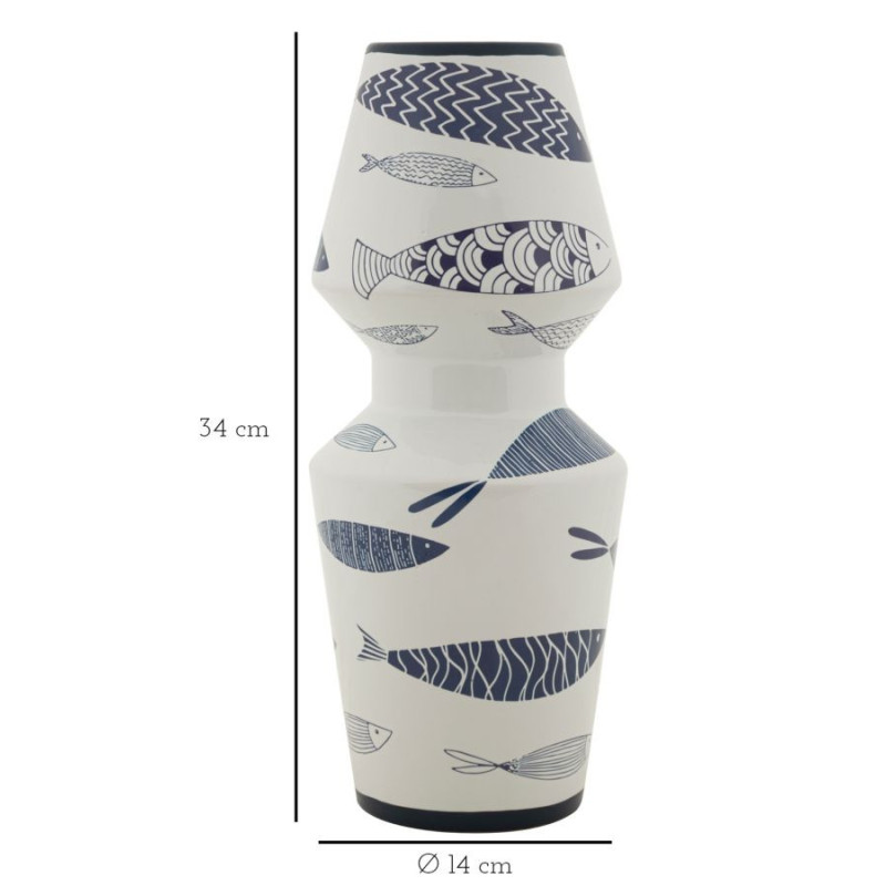 Vaso Ceramica Amica Fish Double cm ø 14x34