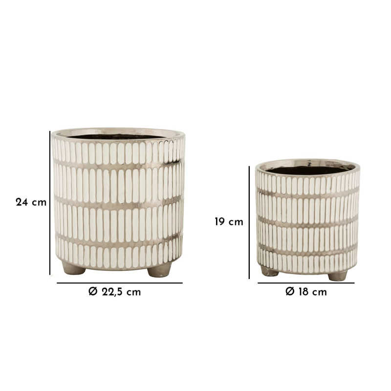 Porta Vasi Coppia Ray cm ø 22,5x24-18x19