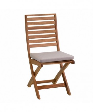 Set 2 sedie pieghevoli in legno modello Nanchino con cuscino