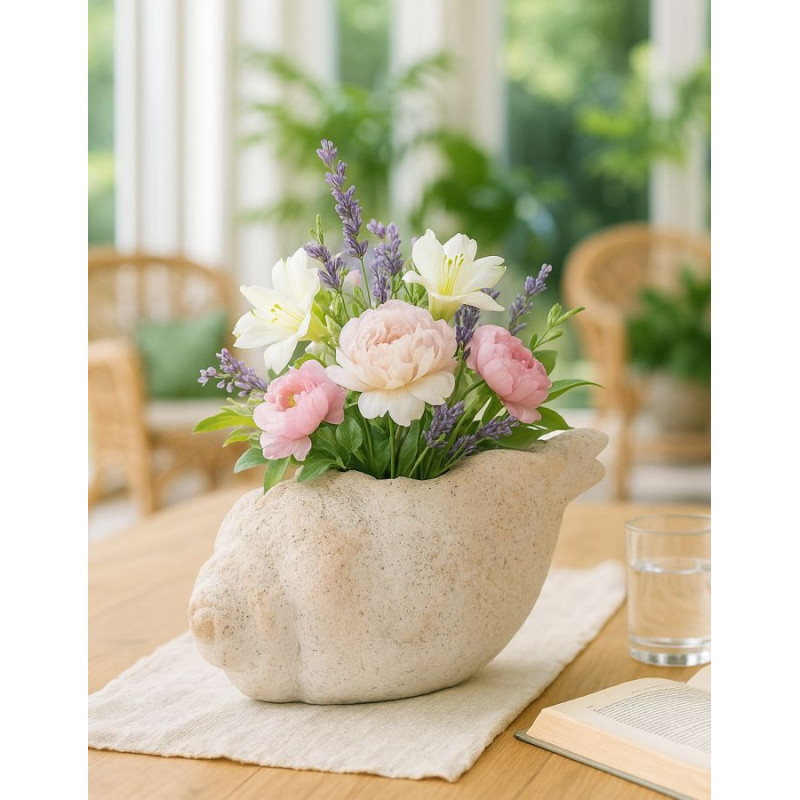 Vaso Shell Sand -b- cm 35x23x18 (apertura cm ø 17x14)
