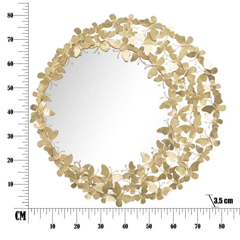 Specchio Glam Butterfly Wind ø cm 81,5x3,5 (misura Specchio cm ø55)