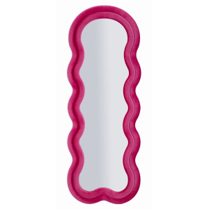 Specchio Da Muro Miki Velluto Fuxia cm 60x4x160 (misura Specchio cm 39x135)