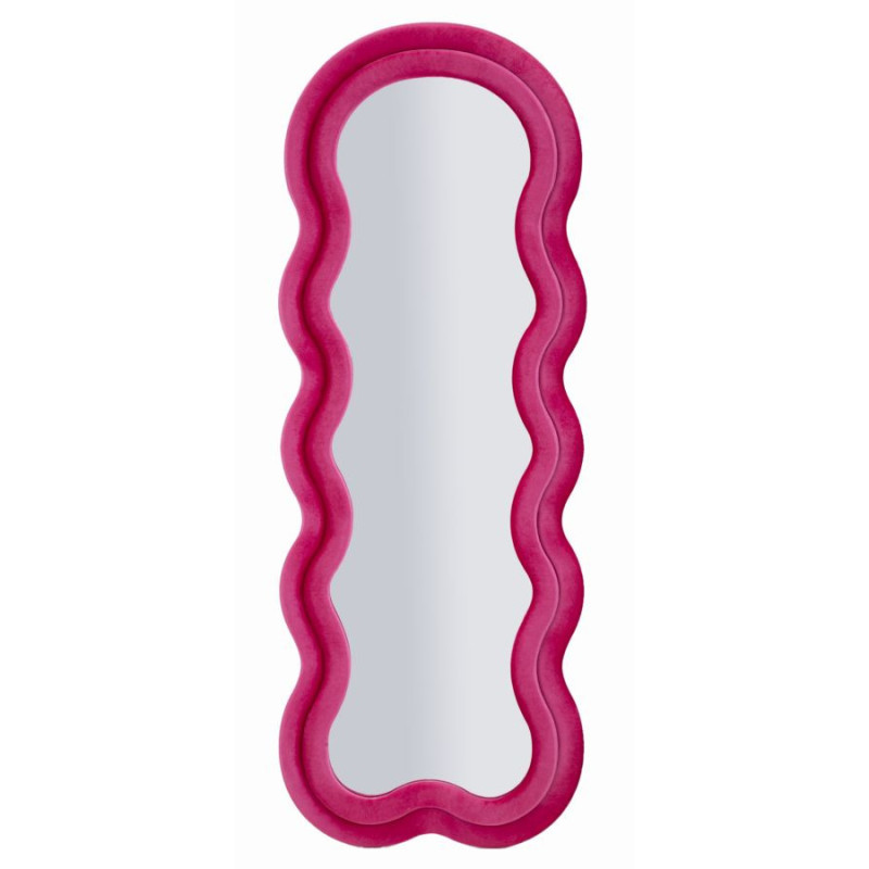 Specchio Da Muro Miki Velluto Fuxia cm 60x4x160 (misura Specchio cm 39x135)