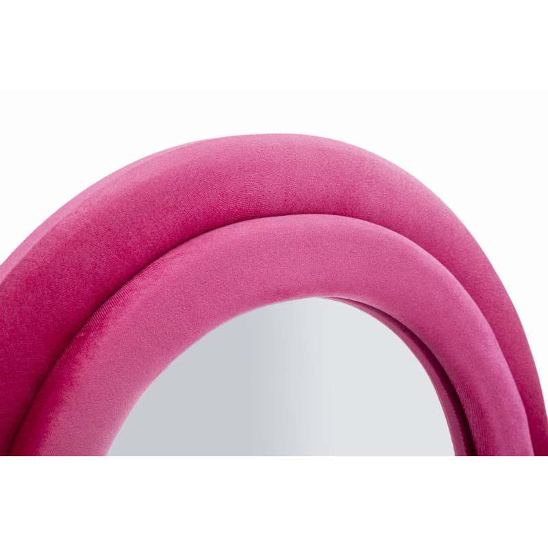 Specchio Da Muro Miki Velluto Fuxia cm 60x4x160 (misura Specchio cm 39x135)