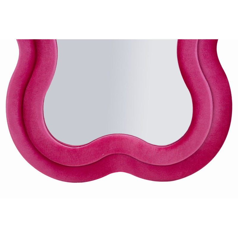 Specchio Da Muro Miki Velluto Fuxia cm 60x4x160 (misura Specchio cm 39x135)