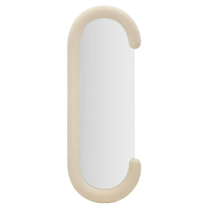 Specchio Da Muro Chantal Velluto Crema cm 60x7x160