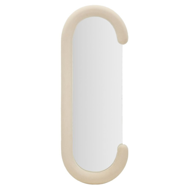 Specchio Da Muro Chantal Velluto Crema cm 60x7x160