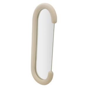 Zoom Specchio Da Muro Chantal Velluto Crema cm 60x7x160