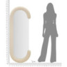 Specchio Da Muro Chantal Velluto Crema cm 60x7x160