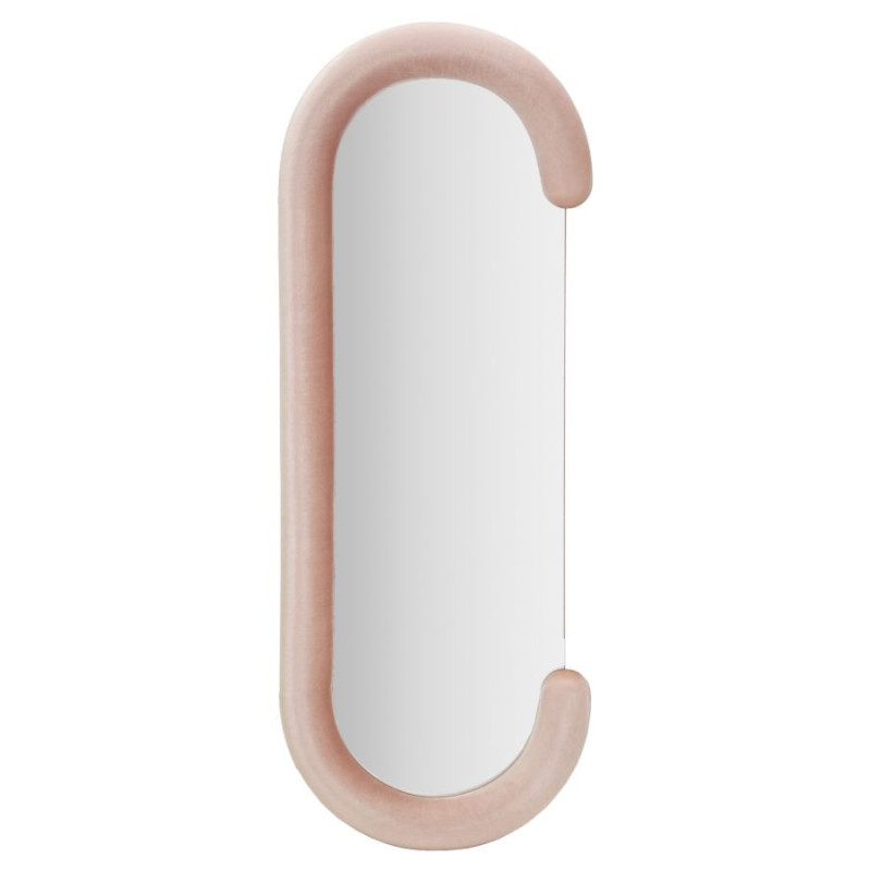 Specchio Da Muro Chantal Velluto Rosa cm 60x7x160