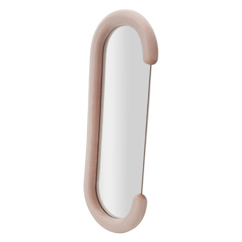 Specchio Da Muro Chantal Velluto Rosa cm 60x7x160