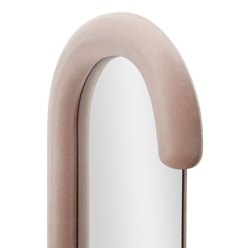 Specchio Da Muro Chantal Velluto Rosa cm 60x7x160