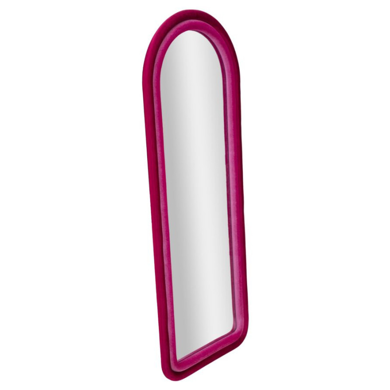 Specchio Da Muro Cloe Velluto Fuxia cm 60x4x160