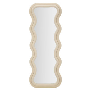 Specchio Da Muro Emily Velluto Crema cm 60x6x160