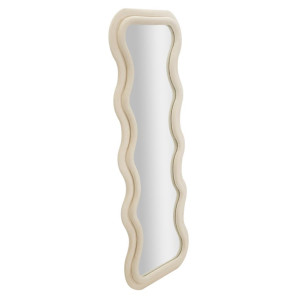 Zoom Specchio Da Muro Emily Velluto Crema cm 60x6x160