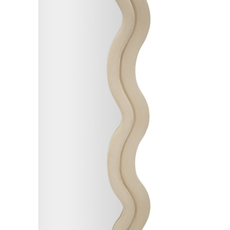 Specchio Da Muro Emily Velluto Crema cm 60x6x160