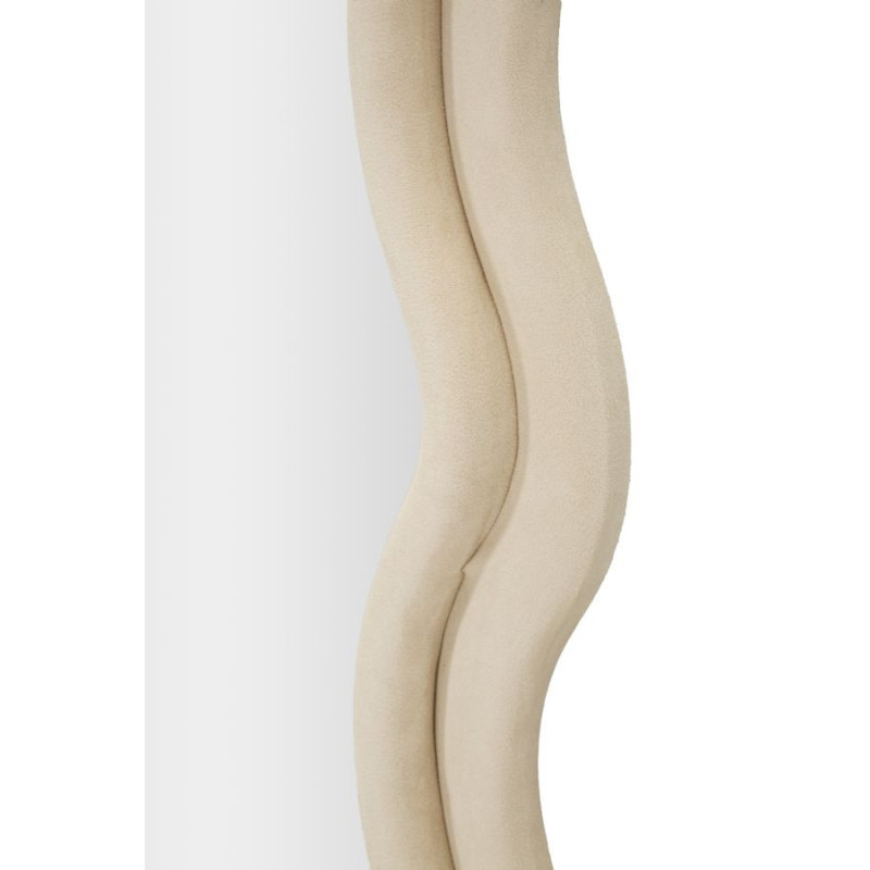 Specchio Da Muro Emily Velluto Crema cm 60x6x160