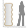 Specchio Da Muro Emily Velluto Crema cm 60x6x160
