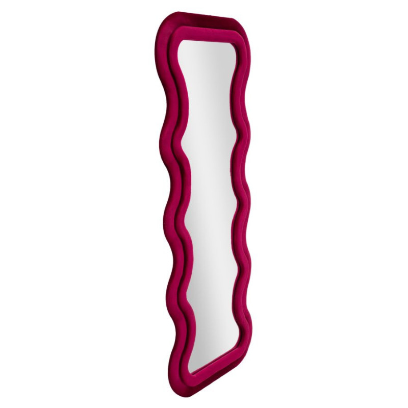 Specchio Da Muro Emily Velluto Fuxia cm 60x6x160 (misura Specchio cm 42x144)