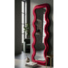 Specchio Da Muro Emily Velluto Fuxia cm 60x6x160 (misura Specchio cm 42x144)