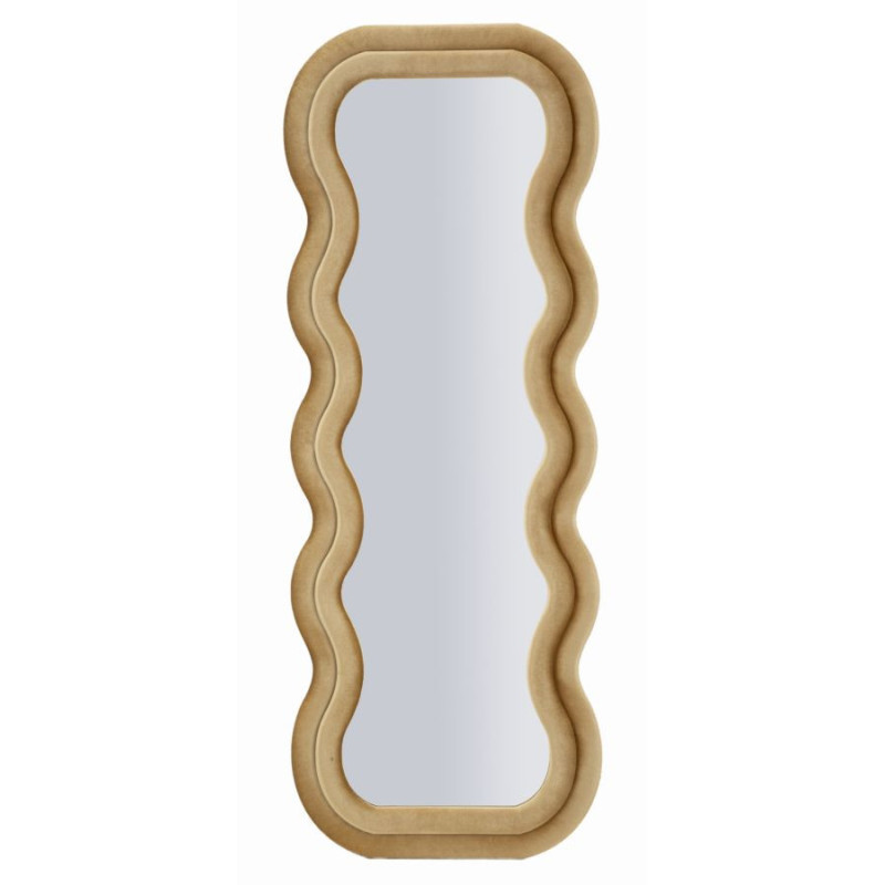 Specchio Da Muro Emily Velluto Oro cm 60x6x160 (misura Specchio cm 42x144)
