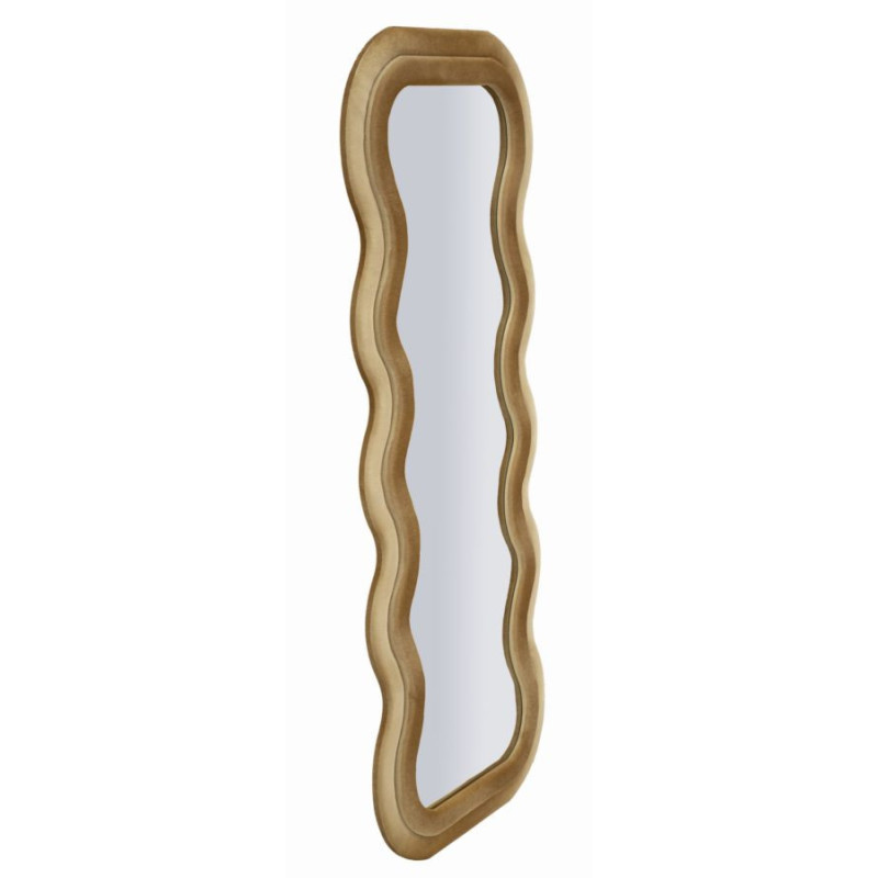 Specchio Da Muro Emily Velluto Oro cm 60x6x160 (misura Specchio cm 42x144)