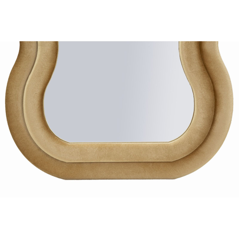 Specchio Da Muro Emily Velluto Oro cm 60x6x160 (misura Specchio cm 42x144)