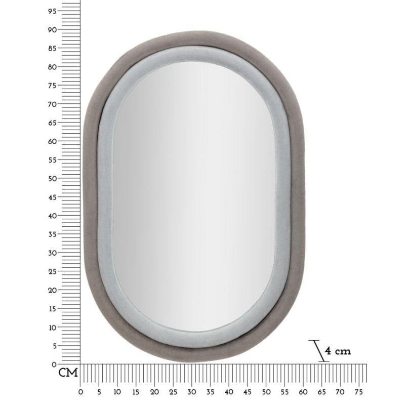 Specchio Da Muto Antony Velluto Grigio/mix cm 60x4x90