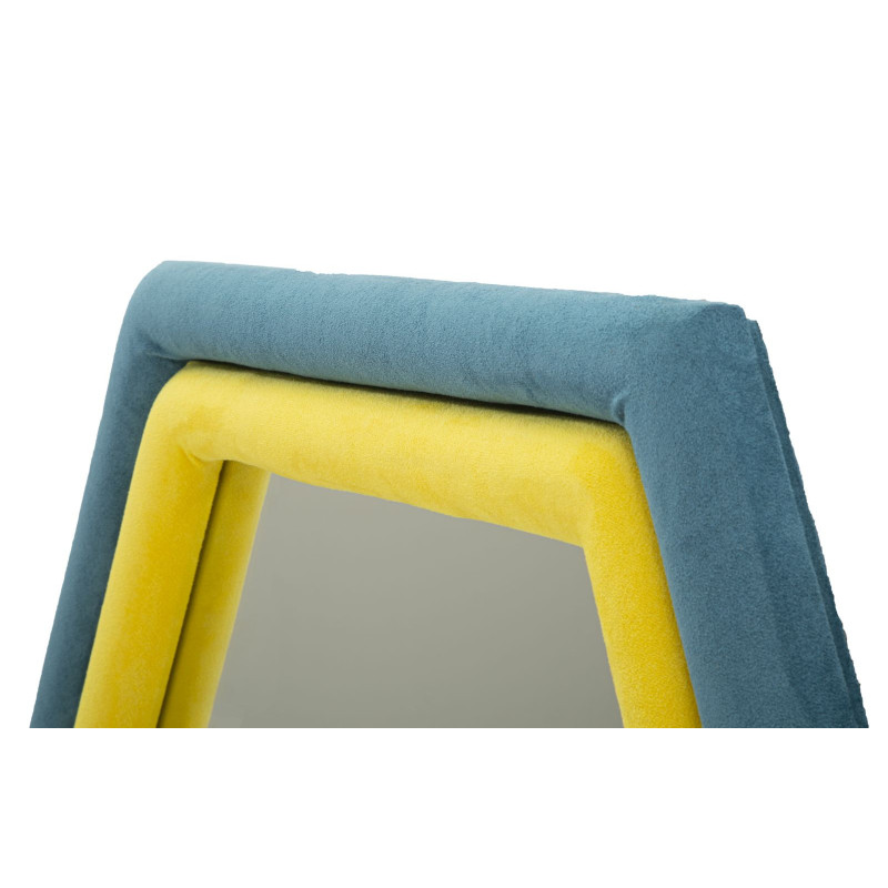 Specchio Da Muro Tony Velluto Blu/giallo cm 75x4x80