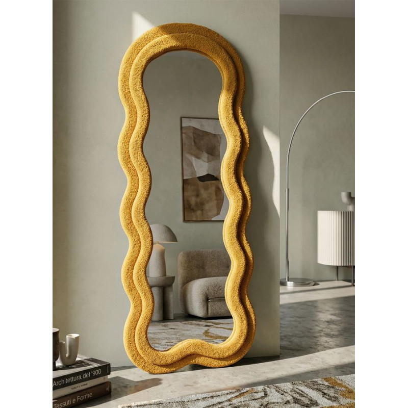 Specchio Da Muro Teddy Senape cm 60x4x160