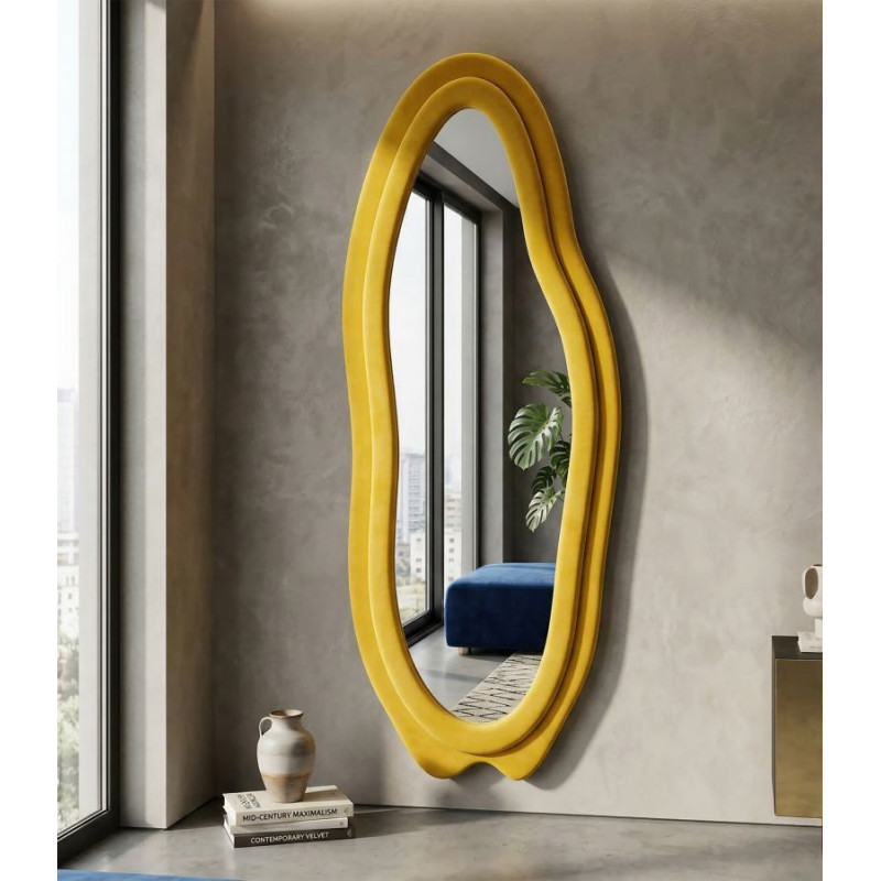 Specchio Da Muro Chanele Giallo cm 60x4x160