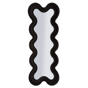Specchio Da Muro Monica Nero cm 58x4x160 (misura Specchio cm 39x124)