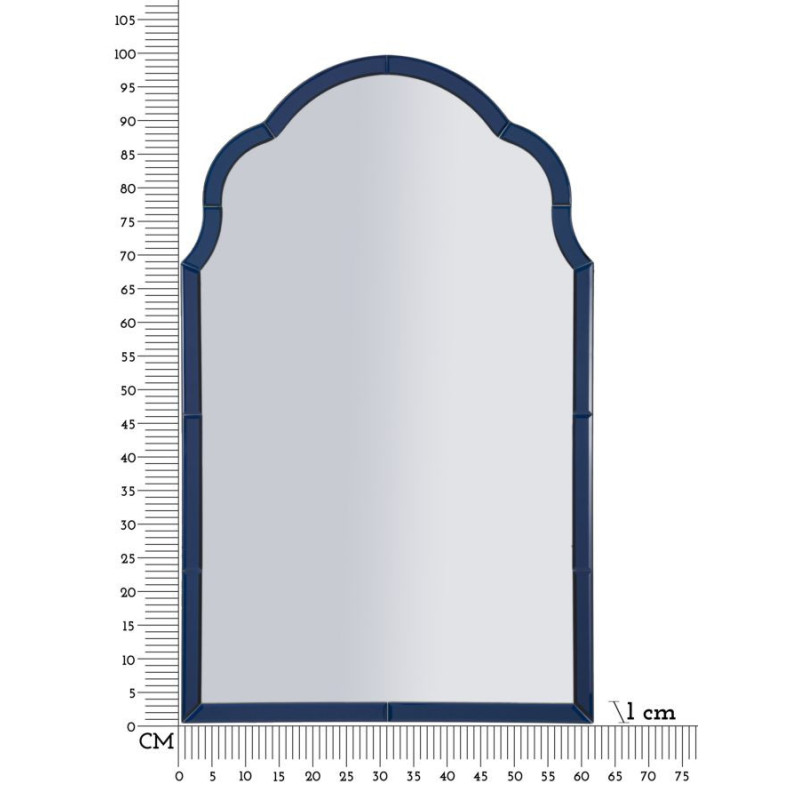 Specchio Da Muro Tangeri Blu cm 62x1x100 (misura Specchio cm 55x94)