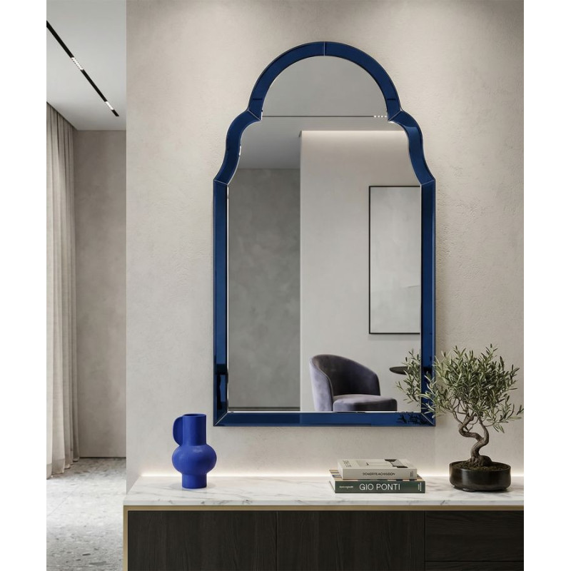 Specchio Da Muro Tangeri Blu cm 47x1x80 (misura Specchio cm 41x74)
