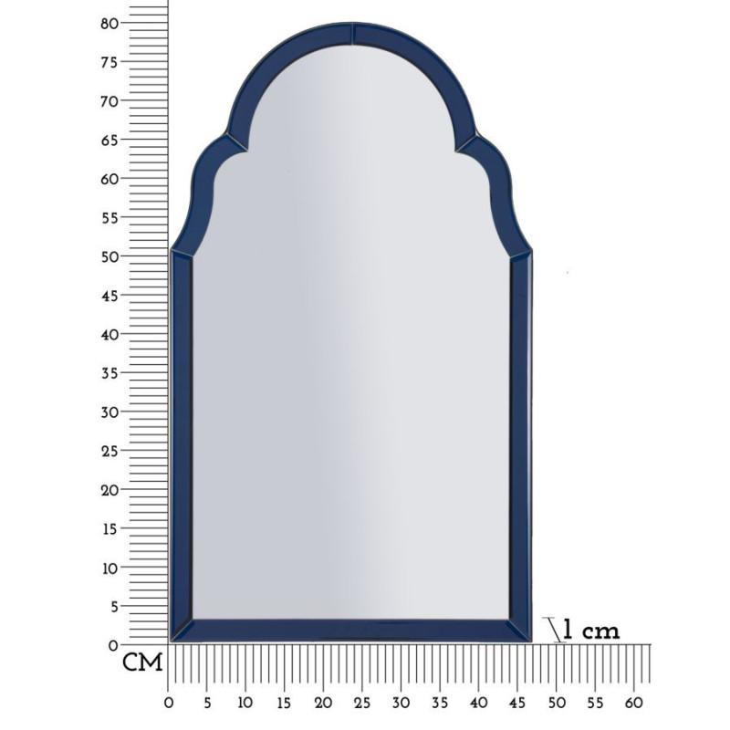 Specchio Da Muro Tangeri Blu cm 47x1x80 (misura Specchio cm 41x74)