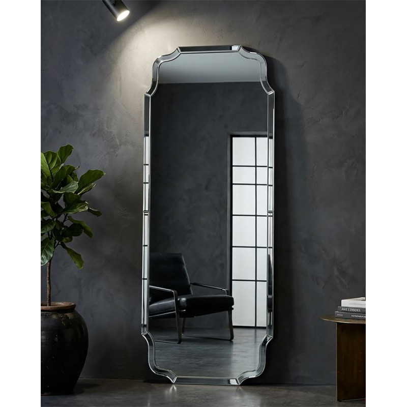 Specchio Da Muro Istanbul Grigio cm 60x2x150 (misura Specchio cm 54x143,5)