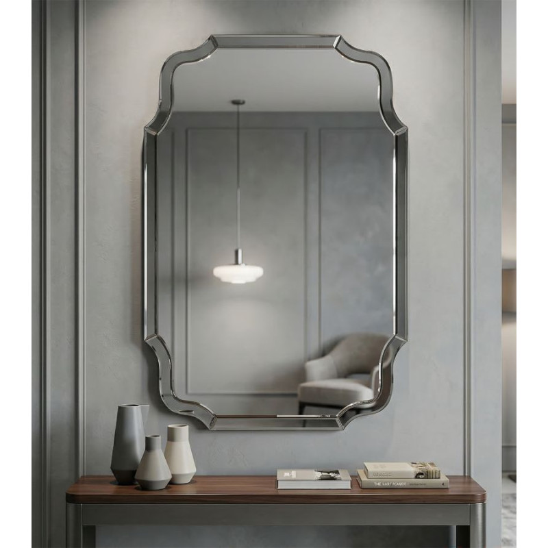 Specchio Da Muro Istanbul Grigio cm 60x1x90 (misura Specchio cm 54x84,5)