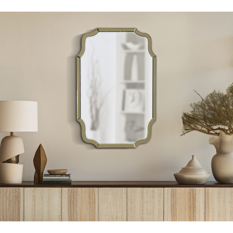 Specchio Da Muro Istanbul Oro cm 60x1x90 (misura Specchio cm 54x84,5)