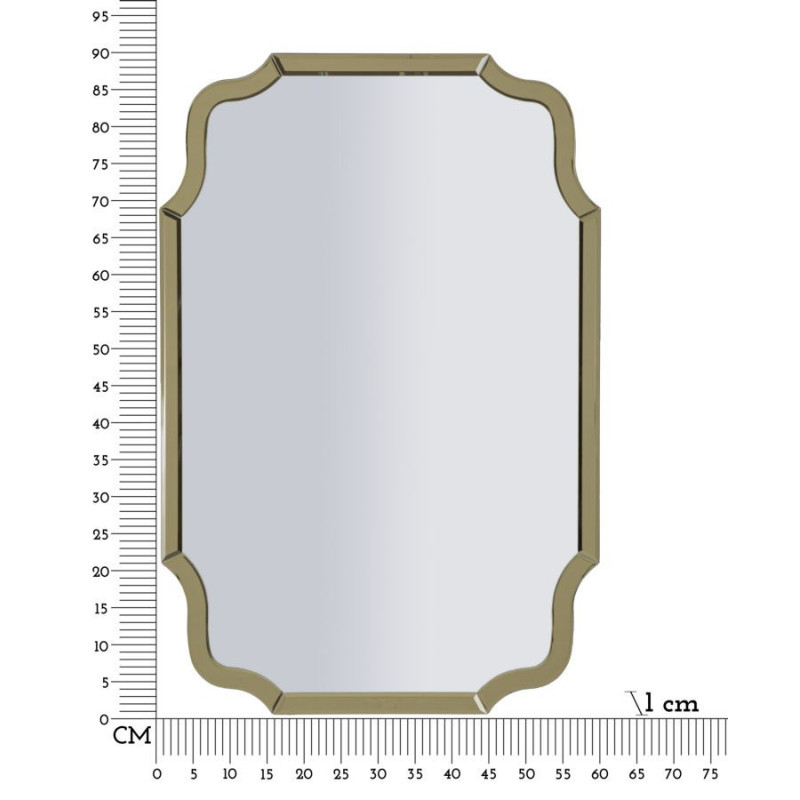 Specchio Da Muro Istanbul Oro cm 60x1x90 (misura Specchio cm 54x84,5)