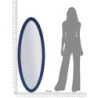 Specchio Da Muro Oslo Blu cm 55x2x150 (misura Specchio cm 42,5x137,5)