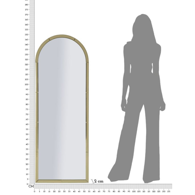 Specchio Da Muro Baku Oro cm 55x2x150 (misura Specchio cm 49x144)