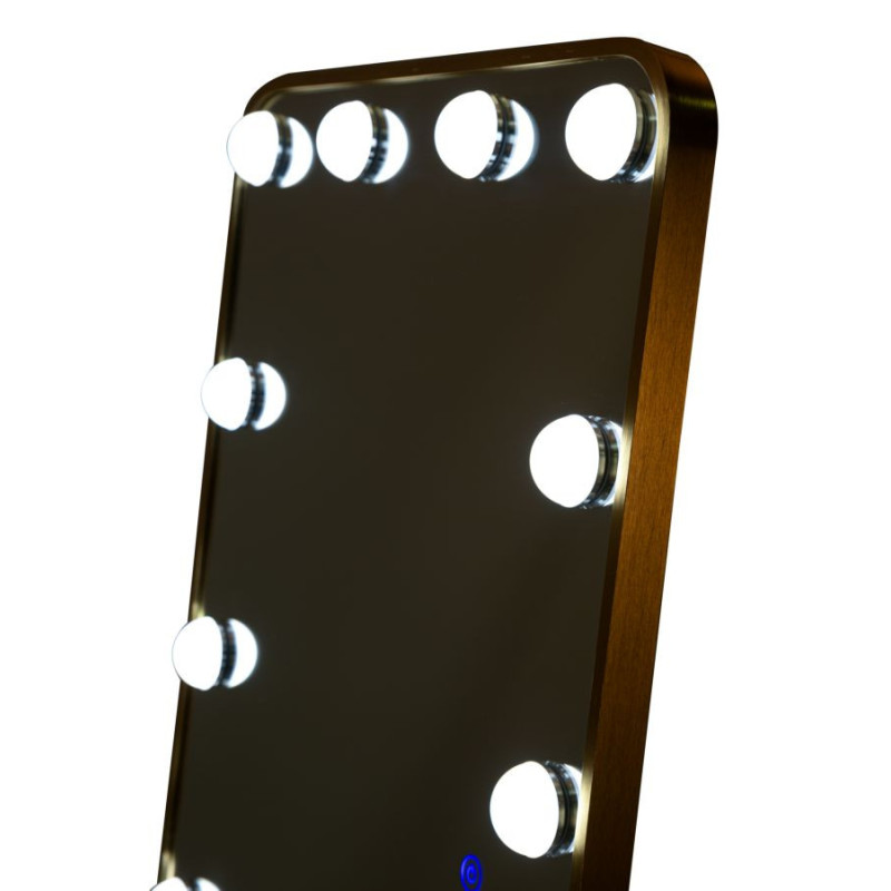 Specchio Da Terra Led Hollywood Rettangolare cm 50x6-45x160 (luce Con 3 Temperature Di Colore)