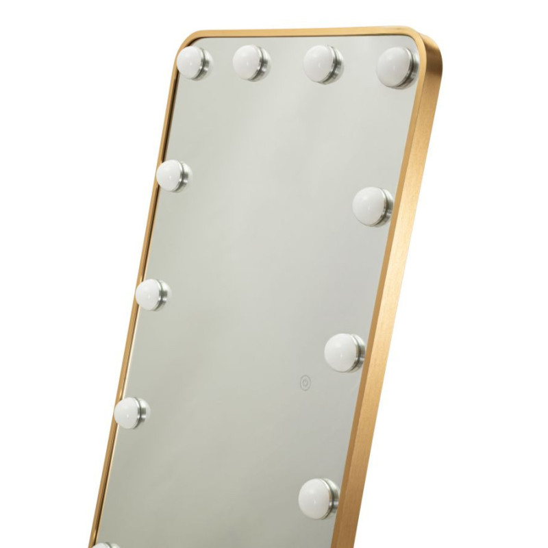 Specchio Da Terra Led Hollywood Rettangolare cm 50x6-45x160 (luce Con 3 Temperature Di Colore)