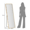 Specchio Da Terra Led Hollywood Rettangolare cm 50x6-45x160 (luce Con 3 Temperature Di Colore)