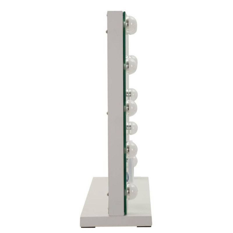 Specchio Da Tavolo Hollywood cm 55x14x43 (specchietto Rotondo cm ø 9) (luce Con 3 Temperature Di Colore)