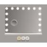 Specchio Da Tavolo Hollywood cm 55x14x43 (specchietto Rotondo cm ø 9) (luce Con 3 Temperature Di Colore)