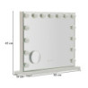 Specchio Da Tavolo Hollywood cm 55x14x43 (specchietto Rotondo cm ø 9) (luce Con 3 Temperature Di Colore)